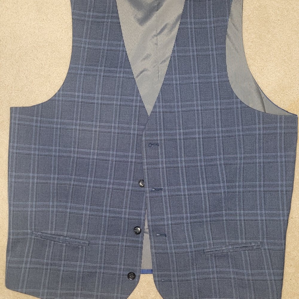 Alfani Navy Plaid Men's Vest